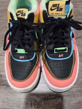 Nike Air Force 1 Low Top Sneakers - Multi/Black
